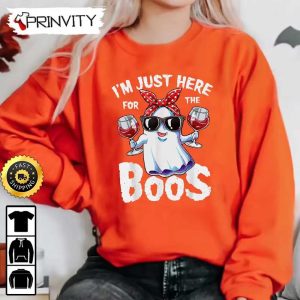 Boo Crew Im Just Here For The Boos Wine Sweatshirt The Boo Crew Halloween Holiday Gifts For Halloween Unisex Hoodie T Shirt Long Sleeve Tank Top 4