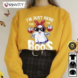 Boo Crew Im Just Here For The Boos Wine Sweatshirt The Boo Crew Halloween Holiday Gifts For Halloween Unisex Hoodie T Shirt Long Sleeve Tank Top 8