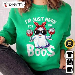 Boo Crew Im Just Here For The Boos Wine Sweatshirt The Boo Crew Halloween Holiday Gifts For Halloween Unisex Hoodie T Shirt Long Sleeve Tank Top 9