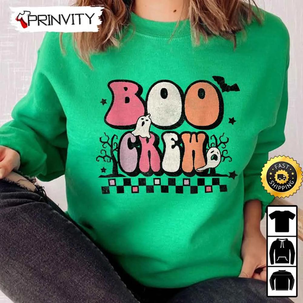 Boo Crew Pumpkin Ghost Halloween Sweatshirt, The Boo Crew, Halloween Holiday, Gifts For Halloween, Unisex Hoodie, T-Shirt, Long Sleeve, Tank Top