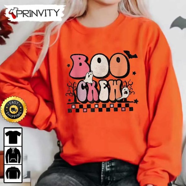 Boo Crew Pumpkin Ghost Halloween Sweatshirt, The Boo Crew, Halloween Holiday, Gifts For Halloween, Unisex Hoodie, T-Shirt, Long Sleeve, Tank Top