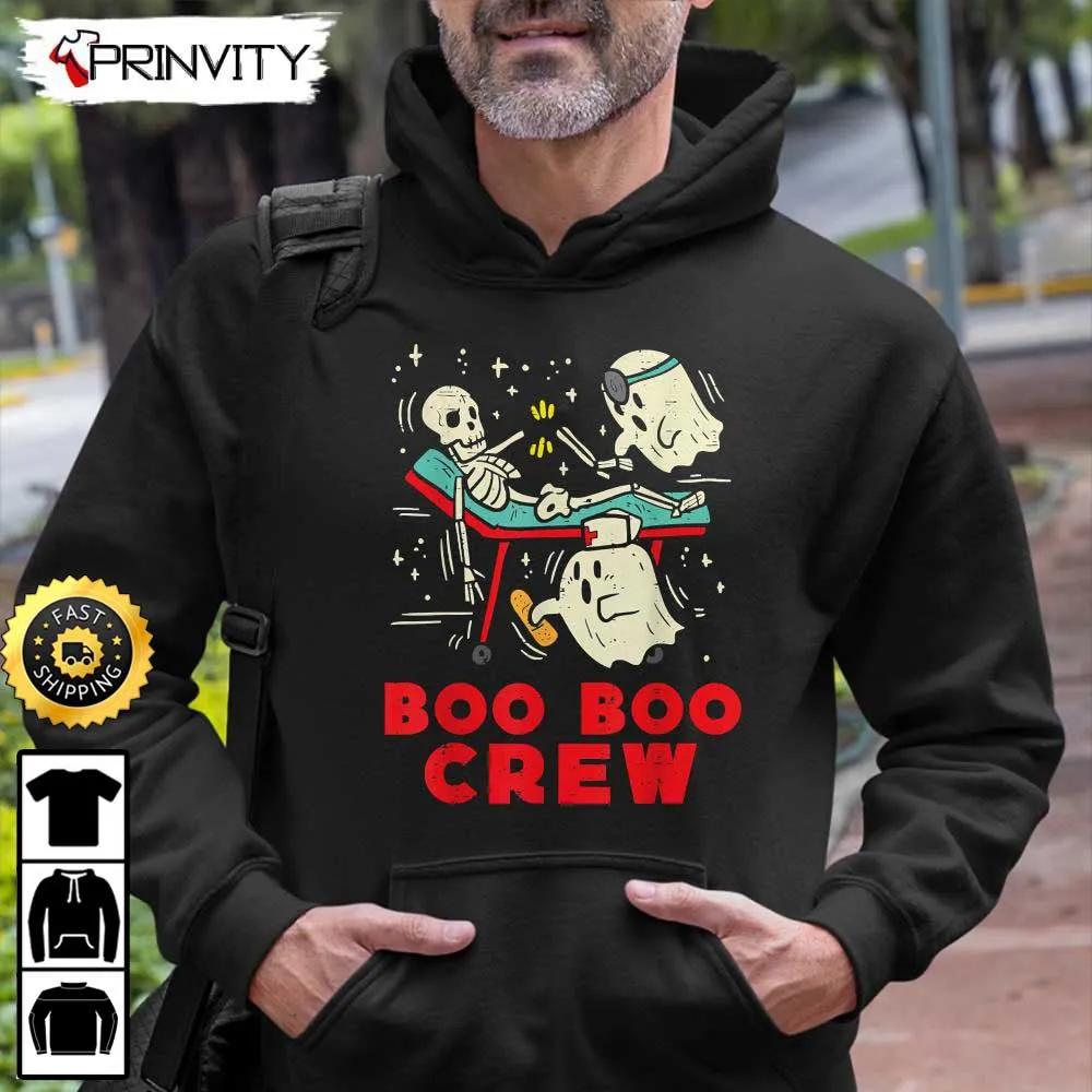 Boo Crew Skeleton Nurse Ghost Sweatshirt, The Boo Crew, Halloween Holiday, Gifts For Halloween, Unisex Hoodie, T-Shirt, Long Sleeve, Tank Top