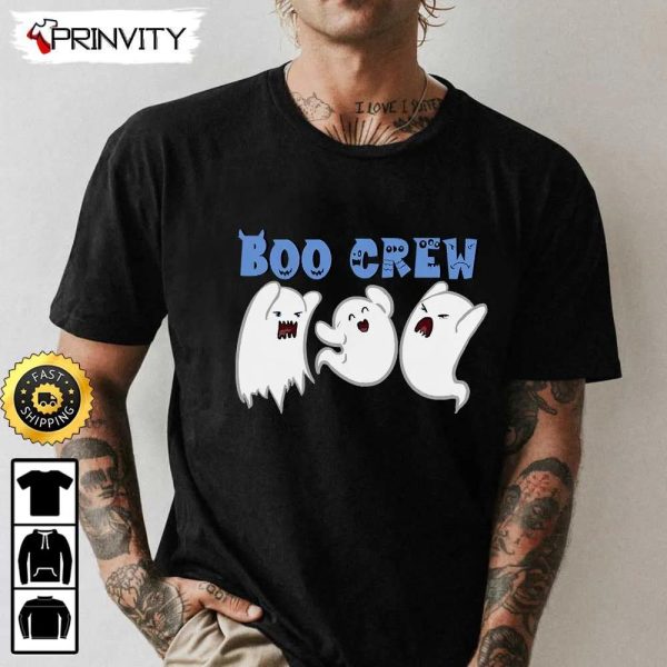 Boo Crew Three Icon Ghost Sweatshirt, The Boo Crew, Halloween Holiday, Gifts For Halloween, Unisex Hoodie, T-Shirt, Long Sleeve, Tank Top