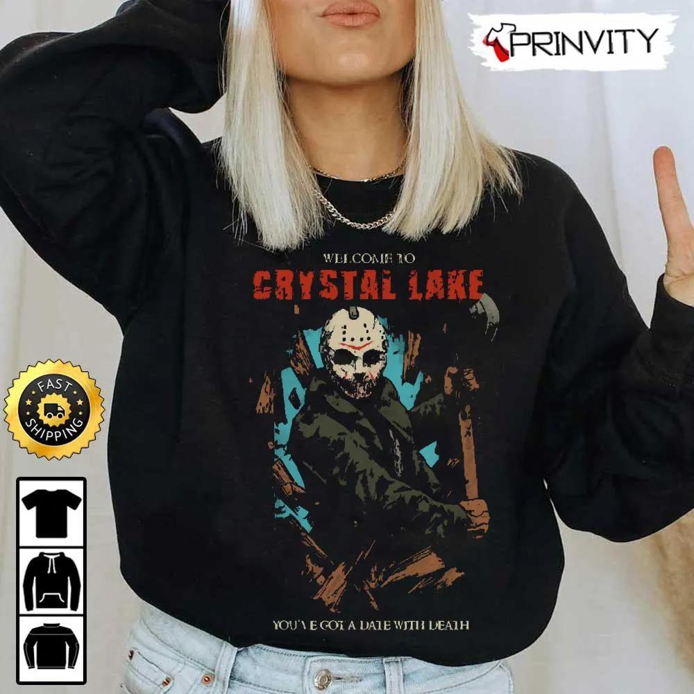 Crystal Lake Jason Youve Got A Date With Death Sweatshirt Jason Voorhees Friday The 13th 1980 Jason Horror Movie Halloween Holiday Unisex Hoodie T Shirt Prinvity 3