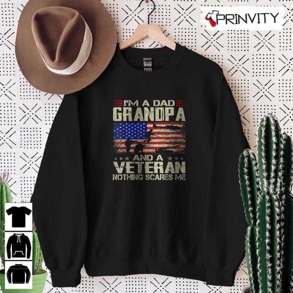 Dad Grandpa And A Veteran T-Shirt, Veterans Day, Never Forget Memorial Day, Gift For Father’S Day, Unisex Hoodie, Sweatshirt, Tank Top, Long Sleeve