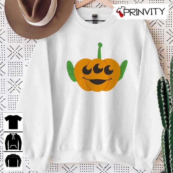 Disney Pixar Toy Story Alien Pumpkin Head T-shirt, Halloween Pumpkin , Gift For Halloween, Halloween Holiday, Unisex Hoodie, Sweatshirt, Long Sleeve, Tank Top – Prinvity