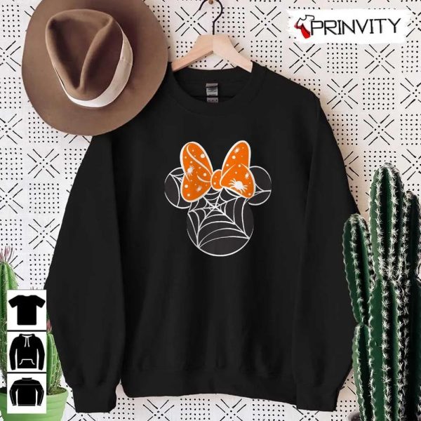 Halloween Minnie Spider Logo Sweatshirt, Disney Mickey & Friends, Gift For Halloween, Halloween Holiday, Unisex Hoodie, T-Shirt, Long Sleeve, Tank Top – Prinvity