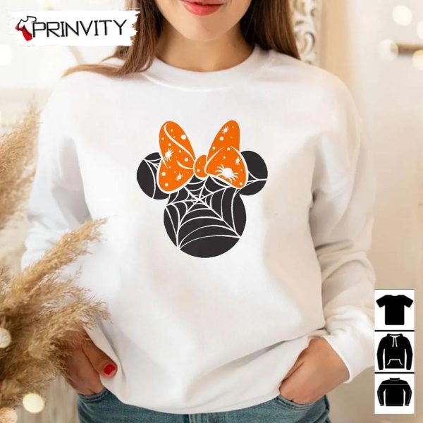 Halloween Minnie Spider Logo Sweatshirt, Disney Mickey & Friends, Gift For Halloween, Halloween Holiday, Unisex Hoodie, T-Shirt, Long Sleeve, Tank Top – Prinvity