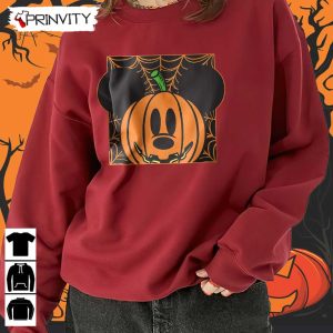 Halloween Pumpkin Disney Mickey Mouse Web Sweatshirt, Gift For Halloween, Halloween Holiday, Unisex Hoodie, T-Shirts, Long Sleeve, Tank Top – Prinvity
