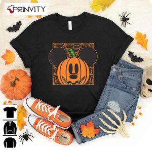 Halloween Pumpkin Disney Mickey Mouse web Hoodie Gift For Halloween Halloween Holiday Unisex T Shirt Sweatshirt Long Sleeve Tank Top Prinvity 3