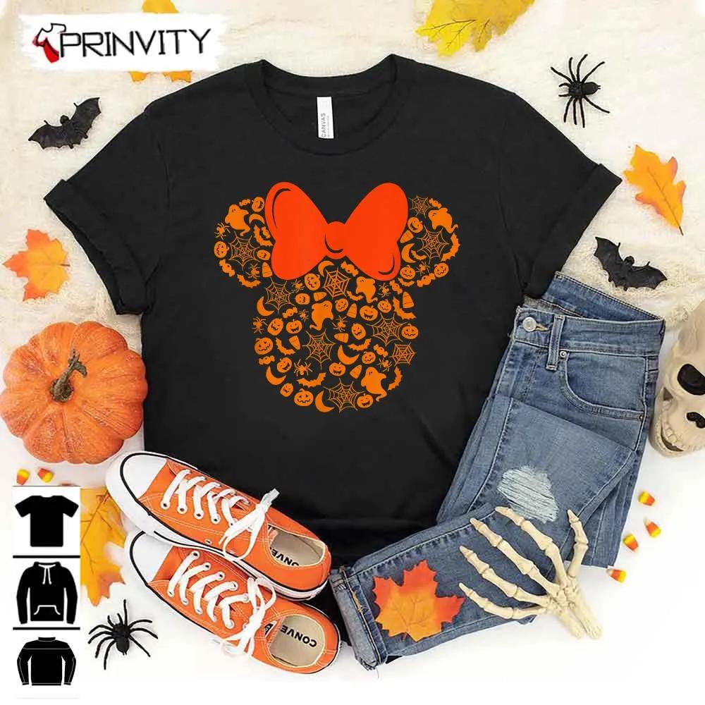 Halloween Pumpkin Disney Minnie Mouse Silhouette T-Shirt, Gift For Halloween, Halloween Holiday, Unisex Hoodie, Sweatshirt, Long Sleeve, Tank Top - Prinvity