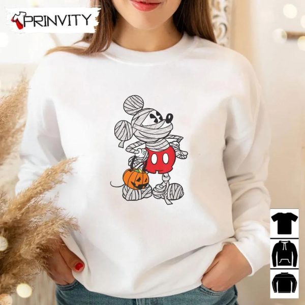 Halloween Pumpkin Mickey Mouse Sweatshirt, Gift For Halloween, Halloween Holiday, Unisex Hoodie, T-Shirt, Long Sleeve, Tank Top – Prinvity