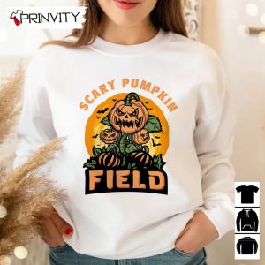 Halloween Pumpkin Scary Field Sweatshirt Gift For Halloween Halloween Holiday Unisex Hoodie T Shirt Long Sleeve Tank Top Prinvity 5 1