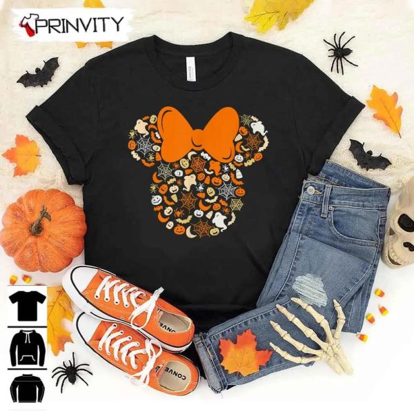 Halloween Pumpkins Disney Minnie Mouse Ghosts Spiders Sweatshirt, Gift For Halloween, Halloween Holiday, Unisex Hoodie, T-Shirt, Long Sleeve, Tank Top – Prinvity