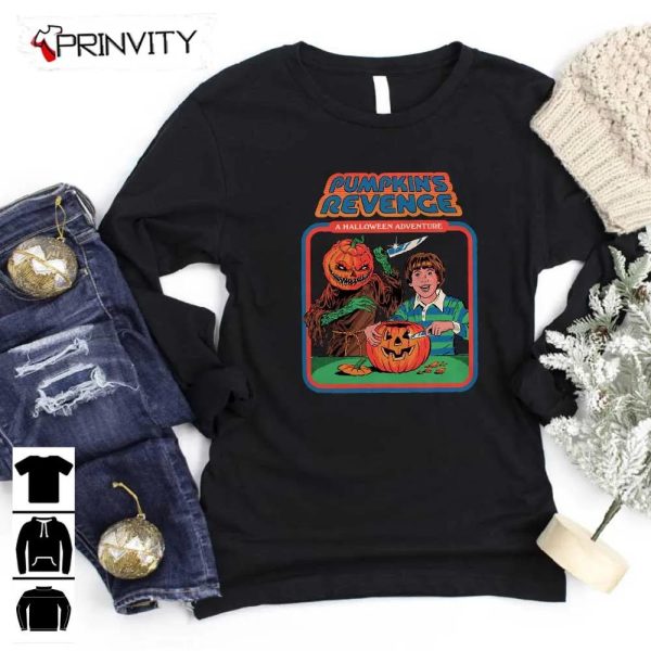 Halloween Pumpkins Revenge Sweatshirt, Gift For Halloween, Halloween Holiday, Unisex Hoodie, T-Shirt, Long Sleeve, Tank Top – Prinvity