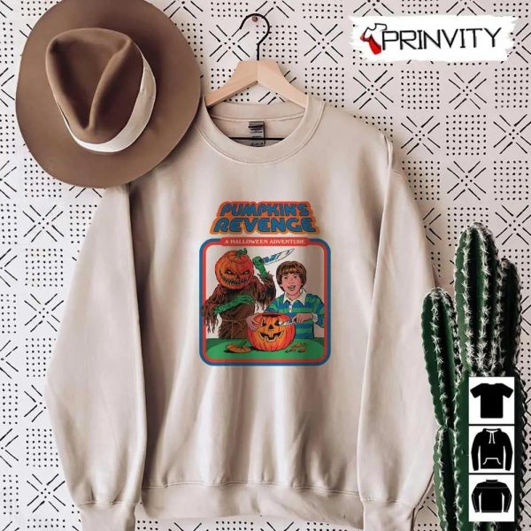 Halloween Pumpkins Revenge Sweatshirt, Gift For Halloween, Halloween Holiday, Unisex Hoodie, T-Shirt, Long Sleeve, Tank Top – Prinvity