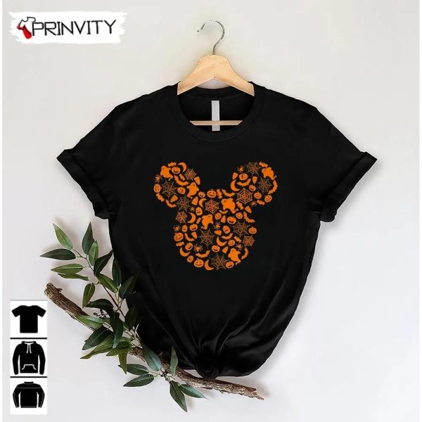 Halloween Silhouette Mickey Mouse Swreatshirt, Disney, Halloween Pumpkin, Gift For Halloween, Halloween Holiday, Unisex T-Shirt, Hoodie, Long Sleeve, Tank Top – Prinvity