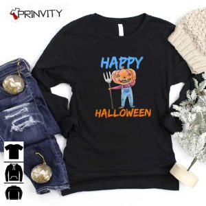 Happy Halloween Pumpkin Head Sweatshirt Gift For Halloween Halloween Holiday Unisex Hoodie T Shirt Long Sleeve Tank Top Prinvity 3 1