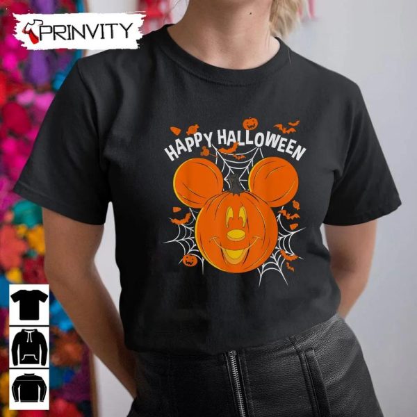 Happy Halloween Pumpkin Mickey Sweatshirt, Disney Mickey & Friends, Halloween Pumpkin, Gift For Halloween, Halloween Holiday, Unisex T-Shirts, Hoodie, Sweatshirt, Long Sleeve, Tank Top – Prinvity