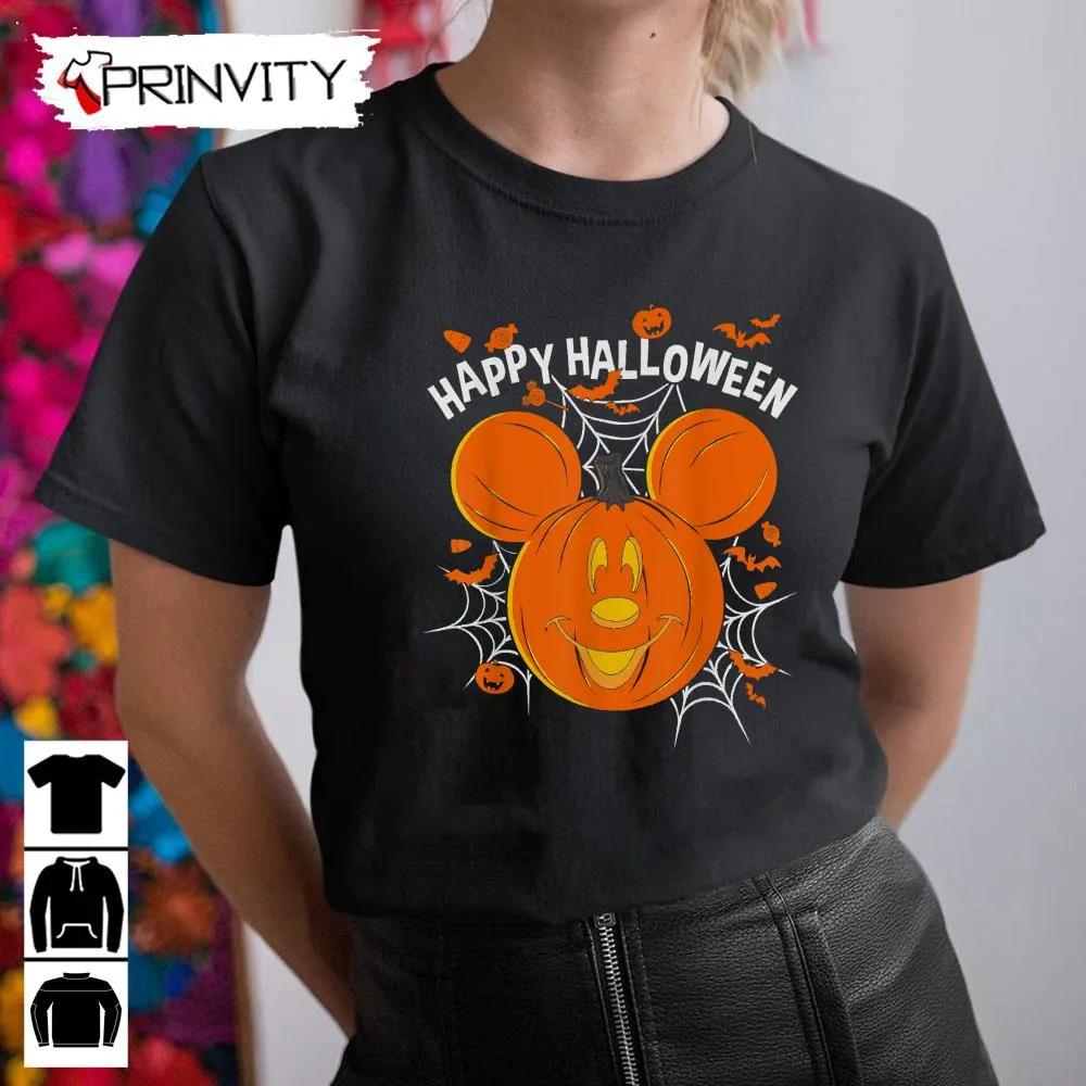 Happy Halloween Pumpkin Mickey Sweatshirt, Disney Mickey & Friends, Halloween Pumpkin, Gift For Halloween, Halloween Holiday, Unisex T-Shirts, Hoodie, Sweatshirt, Long Sleeve, Tank Top - Prinvity