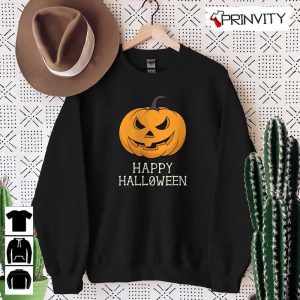 Happy Halloween Pumpkin Scary Sweatshirt Gift For Halloween Halloween Holiday Unisex Hoodie T Shirt Long Sleeve Tank Top Prinvity 12 1