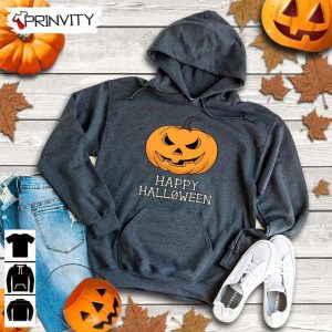 Happy Halloween Pumpkin Scary Sweatshirt Gift For Halloween Halloween Holiday Unisex Hoodie T Shirt Long Sleeve Tank Top Prinvity 2 1
