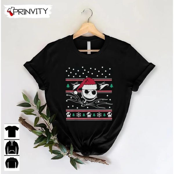 Jack Skeleton Nightmare Before Christmas Ugly Sweatshirt, Disney, Gifts For Christmas, Unique Xmas Gifts, Unisex Hoodie, T-Shirt, Long Sleeve, Tank Top