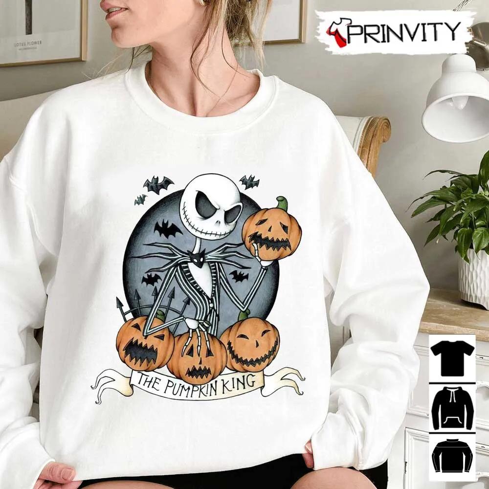 Jack Skeleton The Pumpkin King Halloween Sweatshirt, Disney, Halloween Pumpkin, Gift For Halloween, Halloween Holiday, Unisex Hoodie, T-Shirt, Long Sleeve, Tank Top – Prinvity