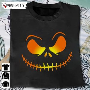 Jack Skellington Face T-Shirt, Jack Skeleton Pumpkin, Gift For Halloween, Unisex Hoodie, Sweatshirt, Long Sleeve, Tank Top