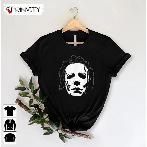 Michael Myers Mask Big Face T-Shirt, John Carpenter’s, Gift For Halloween, Horror Movies, Unisex Hoodie, Sweatshirt, Long Sleeve, Tank Top