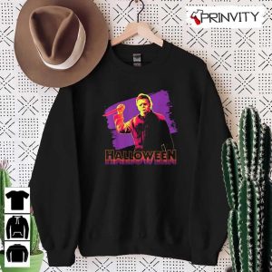 Michael Myers Neon Portrait T Shirt John Carpenters Gift For Halloween Horror Movies Unisex Hoodie Sweatshirt Long Sleeve Tank Top 5