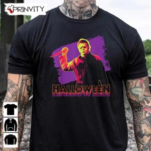 Michael Myers Neon Portrait T Shirt John Carpenters Gift For Halloween Horror Movies Unisex Hoodie Sweatshirt Long Sleeve Tank Top 9