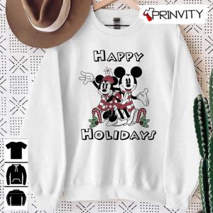 Mickey And Minnie Mouse Happy Holidays Christmas Sweatshirt Disney Gifts For Christmas Unique Xmas Gifts Unisex Hoodie T Shirt Long Sleeve Tank Top 17