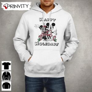 Mickey And Minnie Mouse Happy Holidays Christmas Sweatshirt Disney Gifts For Christmas Unique Xmas Gifts Unisex Hoodie T Shirt Long Sleeve Tank Top 2
