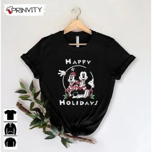 Mickey And Minnie Mouse Happy Holidays Christmas Sweatshirt Disney Gifts For Christmas Unique Xmas Gifts Unisex Hoodie T Shirt Long Sleeve Tank Top 3