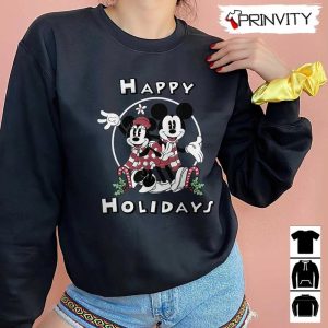 Mickey And Minnie Mouse Happy Holidays Christmas Sweatshirt Disney Gifts For Christmas Unique Xmas Gifts Unisex Hoodie T Shirt Long Sleeve Tank Top 7