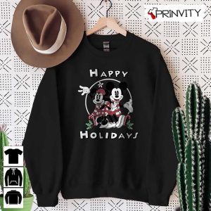 Mickey And Minnie Mouse Happy Holidays Christmas Sweatshirt Disney Gifts For Christmas Unique Xmas Gifts Unisex Hoodie T Shirt Long Sleeve Tank Top 8