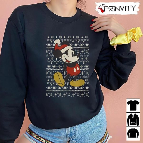 Mickey Mouse Ugly Christmas Sweatshirt, Disney, Gifts For Christmas, Unique Xmas Gifts, Unisex Hoodie, T-Shirt, Long Sleeve, Tank Top