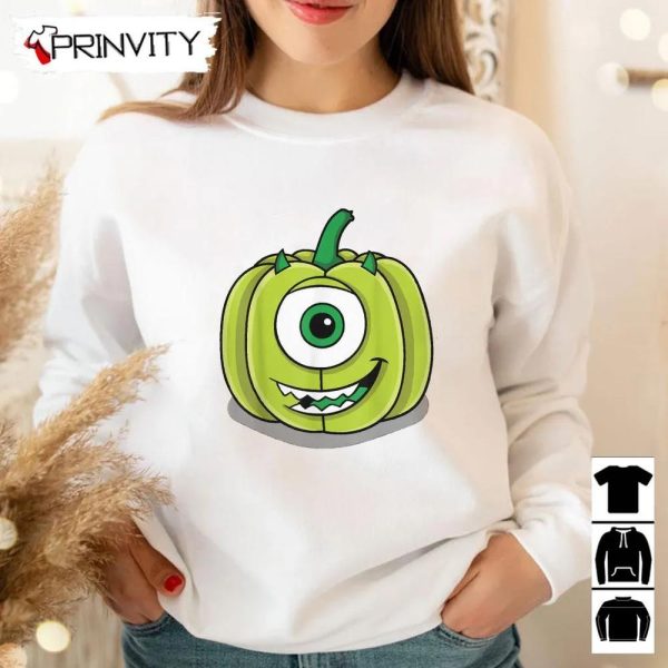 Mike Green Pumpkin Halloween Sweatshirt, Disney Pixar Monsters Inc, Gift For Halloween, Halloween Holiday, Unisex Hoodie, T-Shirt, Long Sleeve, Tank Top – Prinvity