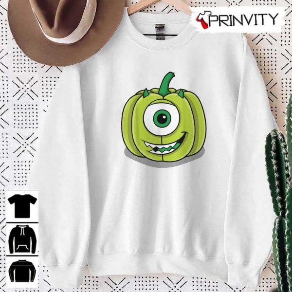 Mike Green Pumpkin Halloween Sweatshirt, Disney Pixar Monsters Inc, Gift For Halloween, Halloween Holiday, Unisex Hoodie, T-Shirt, Long Sleeve, Tank Top – Prinvity