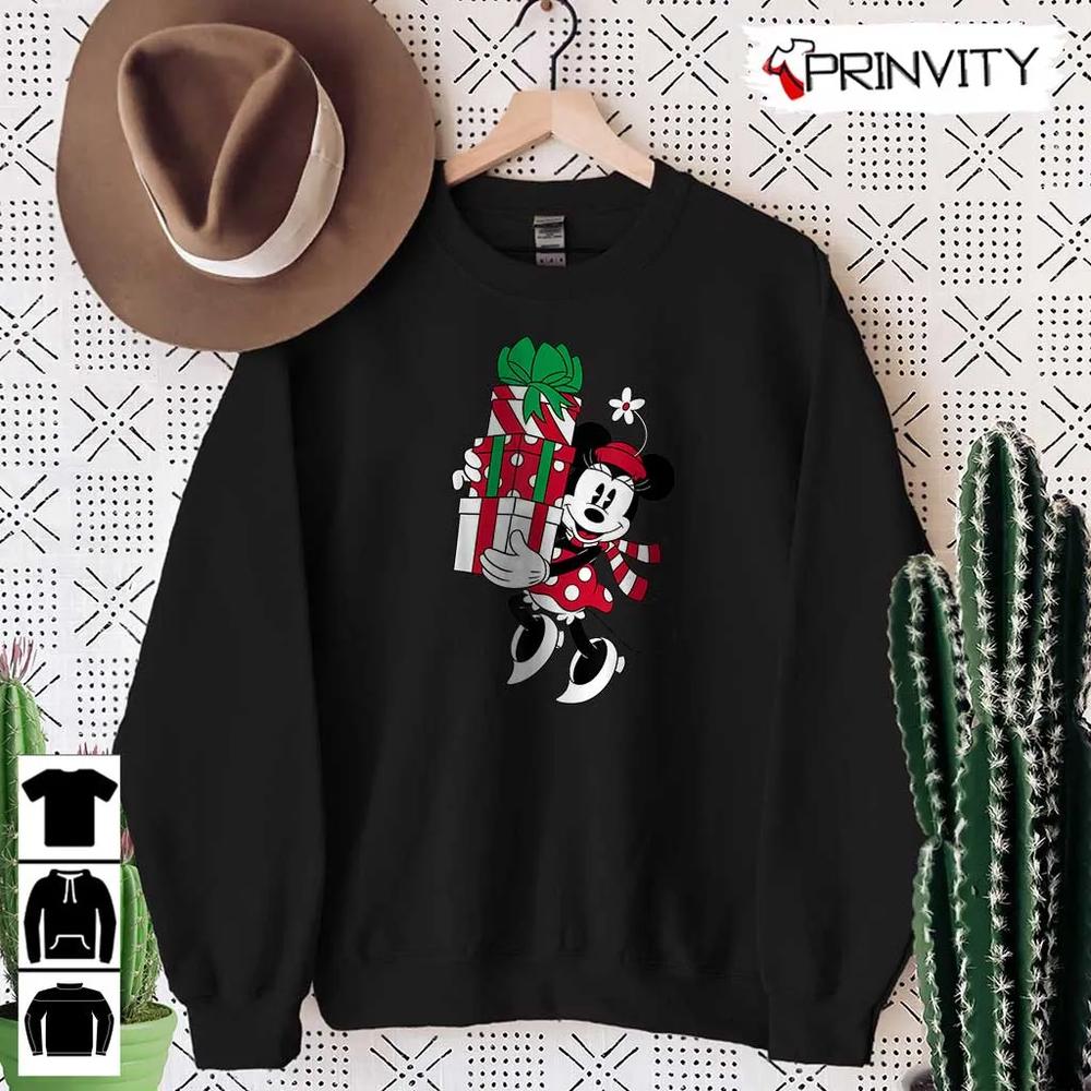 Minnie Mouse Holiday Gifts Sweatshirt, Disney, Gifts For Christmas, Prinvity Unique Xmas Gifts, Unisex Hoodie, T-Shirt, Long Sleeve, Tank Top