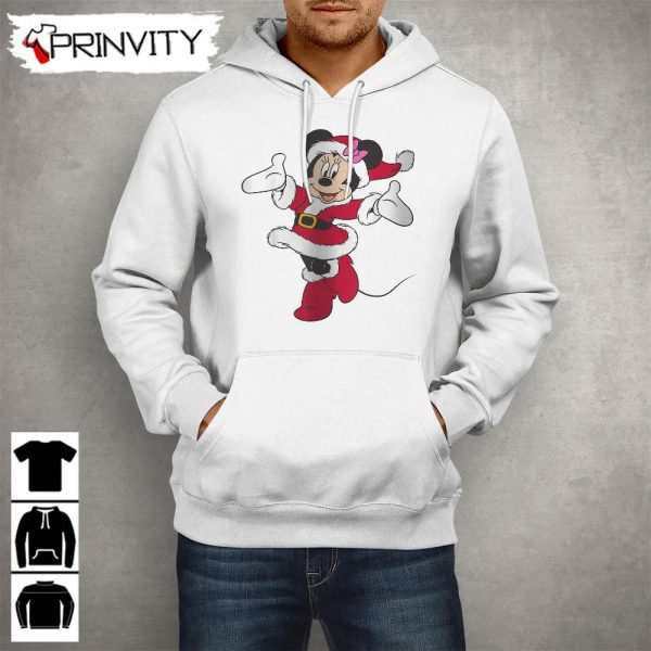Minnie Mouse Santa Holiday Sweatshirt, Disney, Gifts For Christmas, Unique Xmas Gifts, Unisex Hoodie, T-Shirt, Long Sleeve, Tank Top