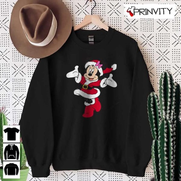 Minnie Mouse Santa Holiday Sweatshirt, Disney, Gifts For Christmas, Unique Xmas Gifts, Unisex Hoodie, T-Shirt, Long Sleeve, Tank Top