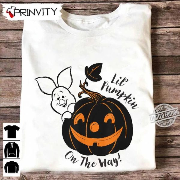 Pooh Lil’ Pumpkin on the Way Disney Sweatshirt, Halloween Pumpkin, Gift For Halloween, Halloween Holiday, Unisex Hoodie, T-Shirt, Long Sleeve, Tank Top – Prinvity