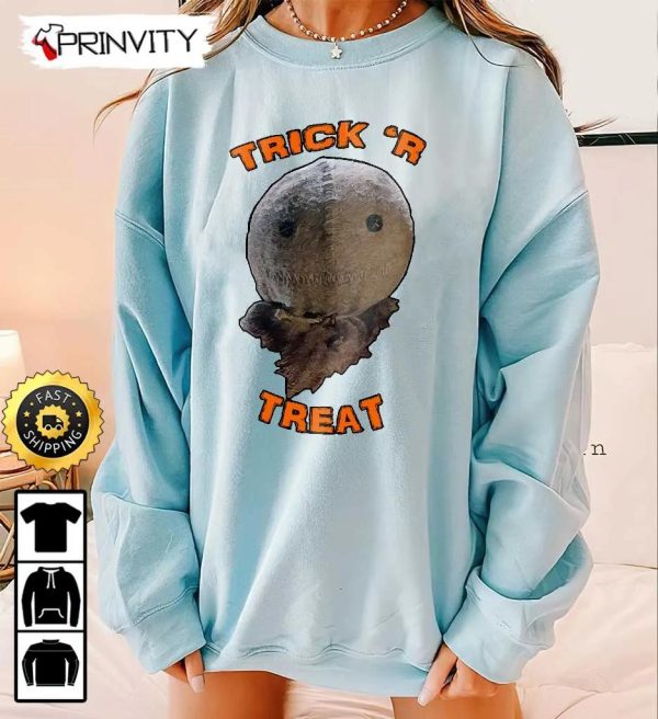 Sam Trick R Treat With Halloween Sweatshirt, Sam Lollipop, Sam Spirit Halloween, Unisex Hoodie, T-Shirt, Long Sleeve, Tank Top – Prinvity