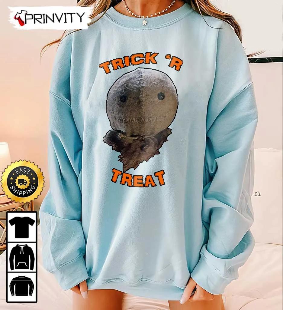 Sam Trick R Treat With Halloween Sweatshirt, Sam Lollipop, Sam Spirit Halloween, Unisex Hoodie, T-Shirt, Long Sleeve, Tank Top - Prinvity