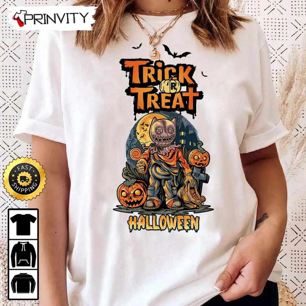 Sam Halloween Pumpkin Trick r Treat Sweatshirt, Sam Lollipop, Sam Spirit Halloween, Unisex Hoodie, T-Shirt, Long Sleeve, Tank Top - Prinvity