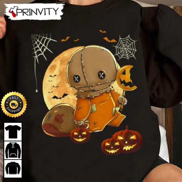 Sam Pumpkin Moon Trick R Treat Halloween Sweatshirt, Sam Lollipop, Sam Spirit Halloween, Unisex Hoodie, T-Shirt, Long Sleeve, Tank Top – Prinvity