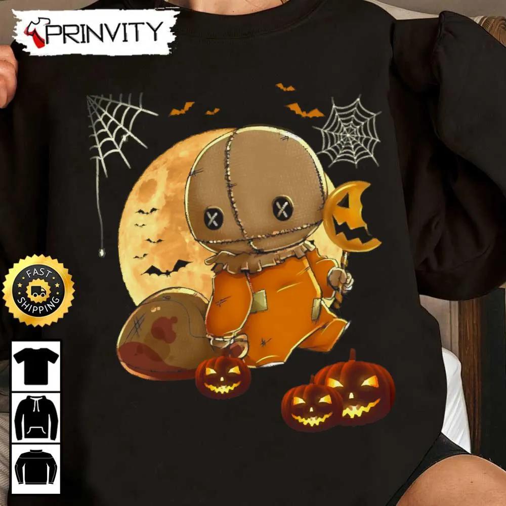 Sam Pumpkin Moon Trick R Treat Halloween Sweatshirt, Sam Lollipop, Sam Spirit Halloween, Unisex Hoodie, T-Shirt, Long Sleeve, Tank Top - Prinvity