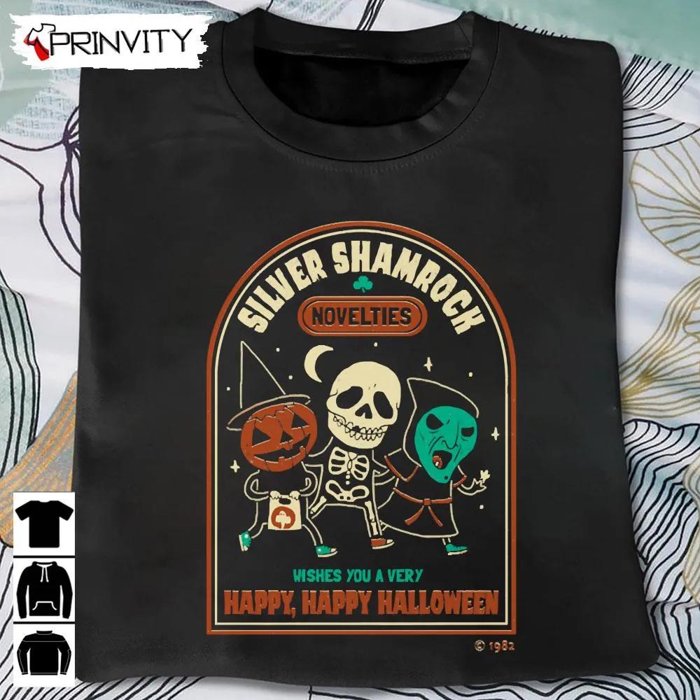Silver Shamrock Happy Halloween T-Shirt, Halloween Pumpkin , Disney, Gift For Halloween, Halloween Holiday, Unisex Sweatshirt, Hoodie, Long Sleeve, Tank Top – Prinvity